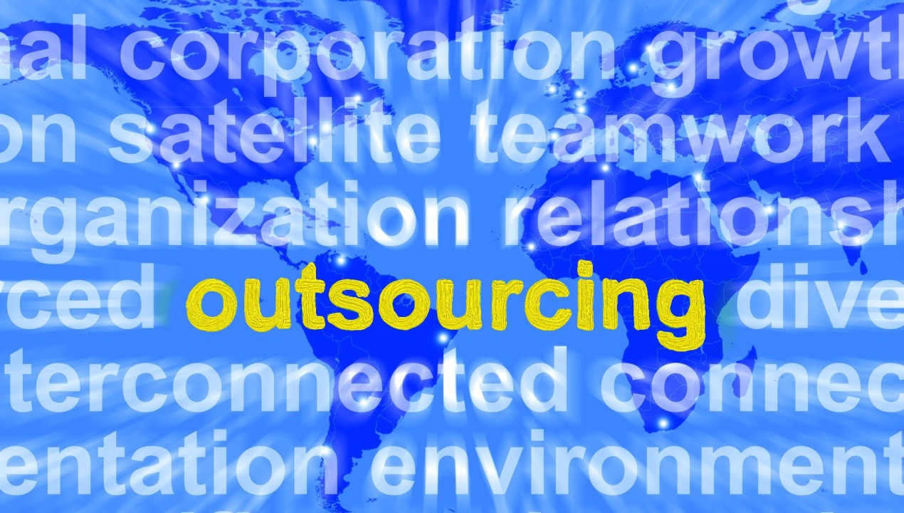 words with outsourcing in yellow